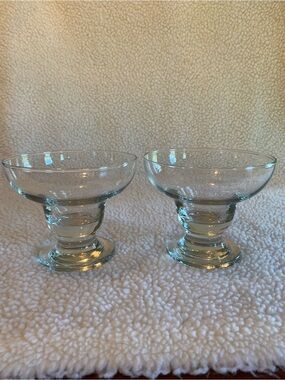 Pair of Clear Glass Dessert Bowls